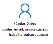 Contas no ecrã Definições