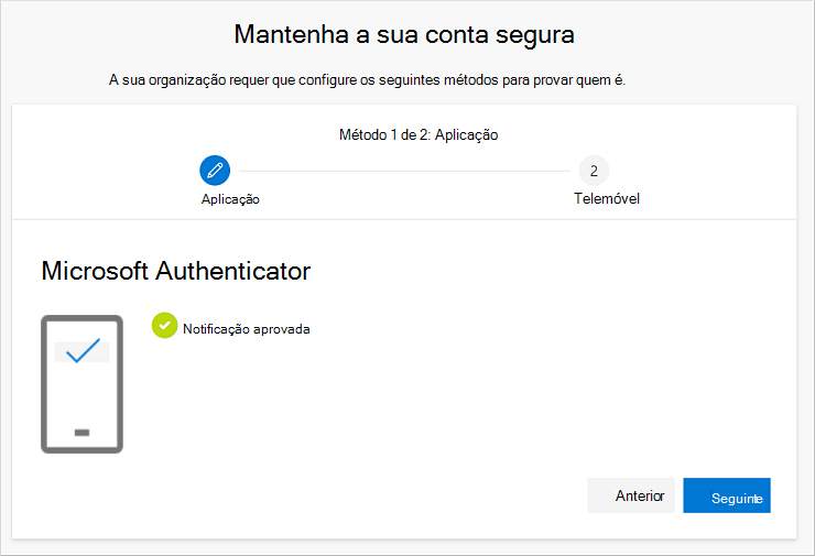 Notificação de êxito, ligação à aplicação e à sua conta