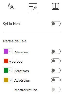 Captura de ecrã de partes da voz.