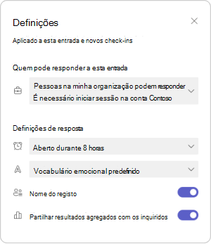 Gerir definições de entrada