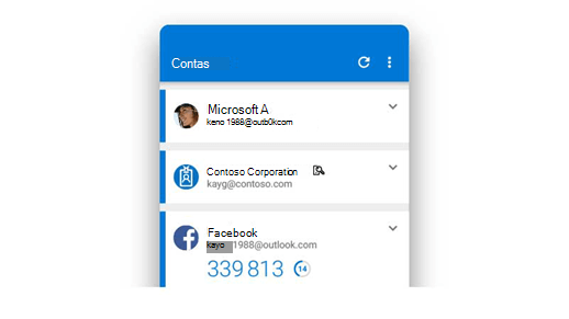 O Microsoft Authenticator mostra um código de 6 dígitos que altera frequentemente para verificar o início de sessão