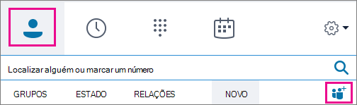 Selecione Contactos > ícone adicionar contactos.
