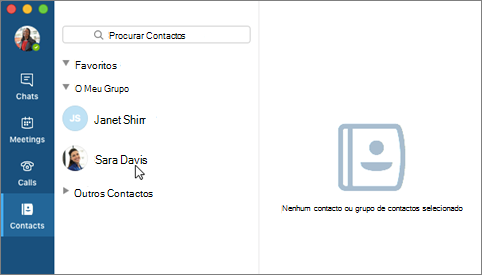 Clique no contacto na Lista de contactos