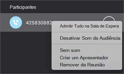 Gerir pessoas nas suas reuniões e chamadas
