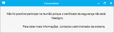 Mensagem de erro a indicar que não foi possível localizar a política