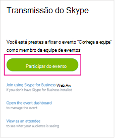 Botão Aderir ao evento