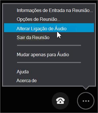 Clique em Alterar Ligação de Áudio