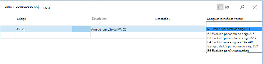 Informações de SII sobre cláusulas de IVA