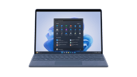 Mostra o Surface Pro 9 aberto e pronto a utilizar.