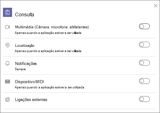 ativar/desativar definição de funcionalidade
