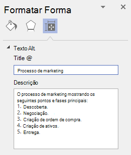 A caixa de diálogo Texto alternativo para elementos visuais no Visio para Windows.