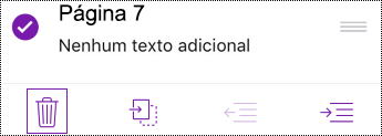 Excluir uma página no OneNote para iOS