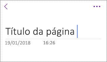 Renomear página no OneNote para iOS