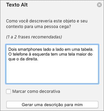 Alt Text no PowerPoint para Mac