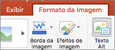 Botão Alt Text na faixa do PowerPoint para Mac