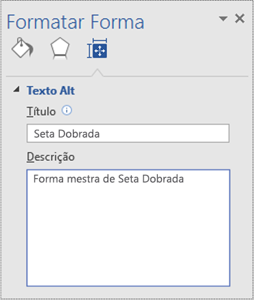 Diálogo do texto alternativo de uma forma mestre no Visio.
