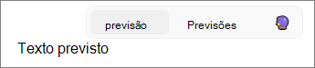 Previsão de texto no Outlook ativada no Windows 11.
