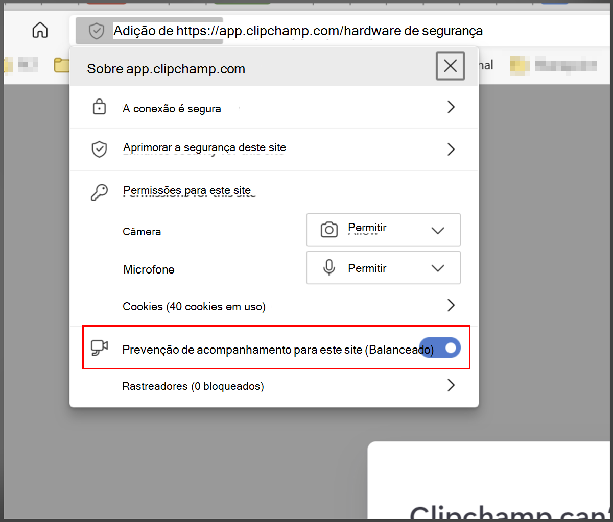 Edge: segurança adicionada e lista de permissões do Clipchamp 2