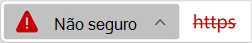 Ícone de um site com um certificado inválido