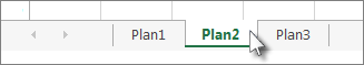Guias de planilha no Excel com a Planilha2 selecionada.