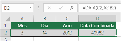 Função DATA exemplo 1
