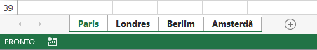Todas as planilhas foram selecionadas.