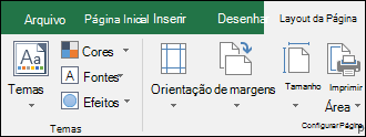 Guia Layout de Página na Faixa de Opções