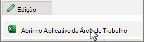 Abrir captura de tela do aplicativo da área de trabalho do Excel
