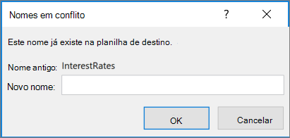 Renomear o intervalo conflitante