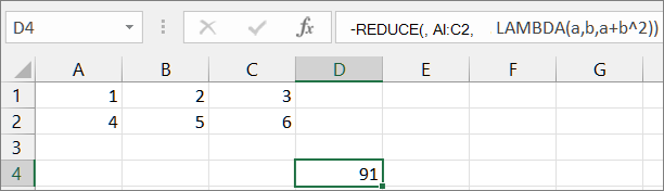 Primeiro exemplo de função REDUCE1