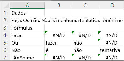 Resultados do exemplo 6