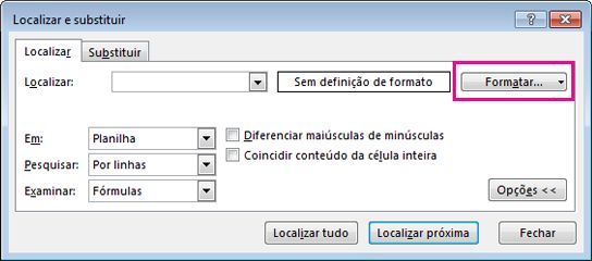 Caixa de diálogo Localizar