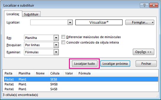 Localizar todas as células mescladas