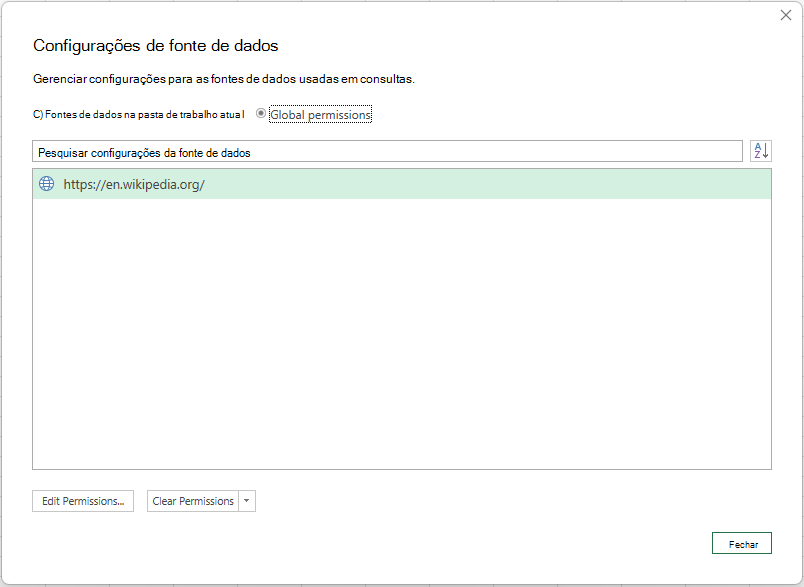 Definições de DS das Funções de Importação