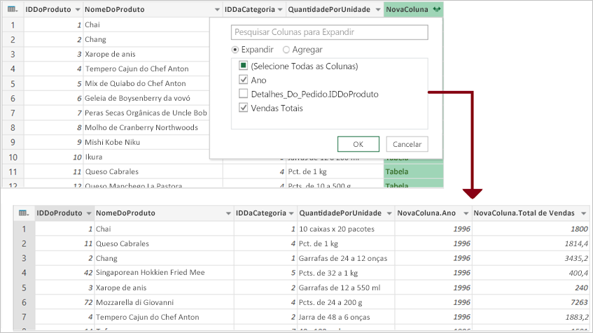 Mesclagem no Power Query