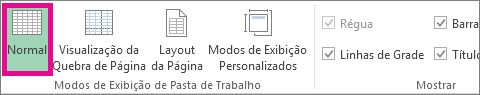 Na guia Exibição, clique em Normal