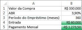 As células B4 e B5 atendem às suas condições, portanto, elas são formatadas em verde