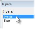 A caixa de diálogo Ir Para