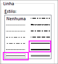 estilos de linha