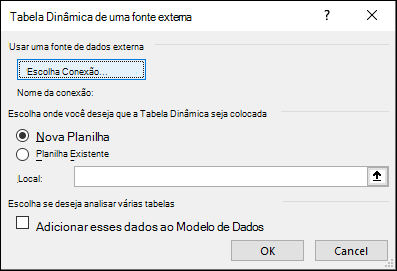 Tabela Dinâmica de Fonte Externa