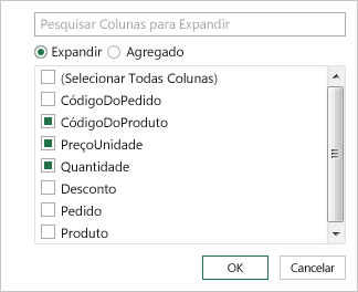 Selecionar nomes de coluna