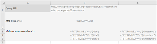 Um exemplo da função FILTERXML