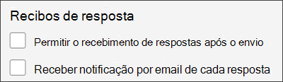 Obter um recibo da sua resposta