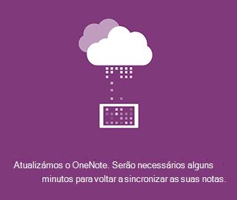 Ecrã de sincronização no OneNote para Android