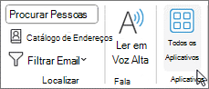 Botão Todos os Aplicativos no Outlook para Windows