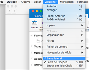 Selecione Exibir > Barra Lateral para ver a lista de pastas