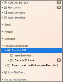 Painel de navegação com o no meu computador realçado