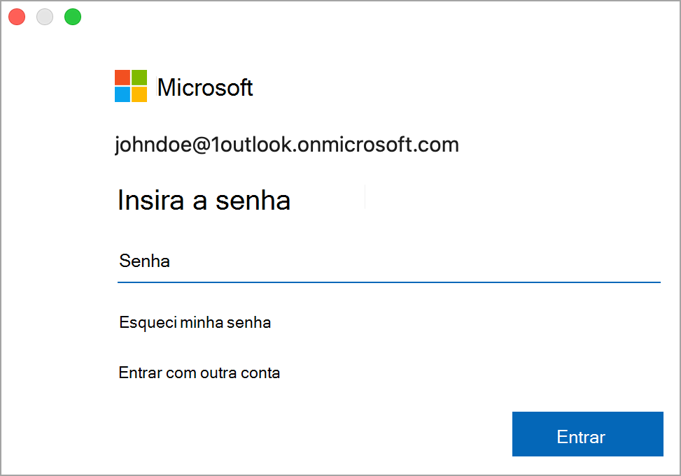Página de credenciais