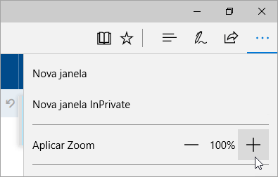 Captura de tela das Configurações e do menu Mais no Microsoft Edge