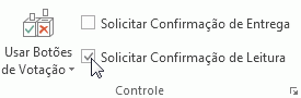 Comando Solicitar uma notificação de leitura na faixa de opções